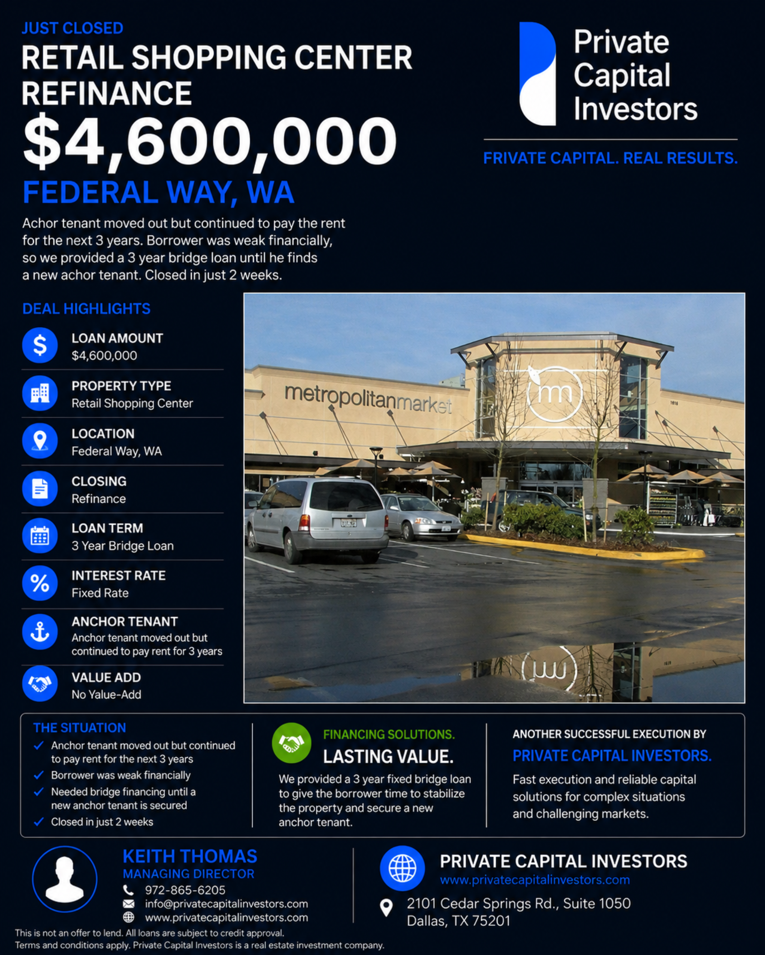 Closing - Retail Shopping Center- Refinance