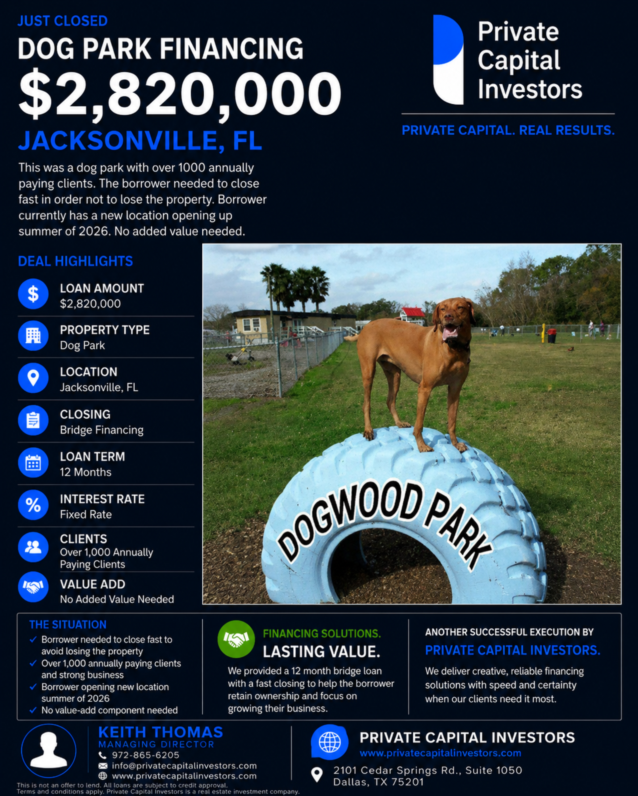 Closing - Dog Park Refinance