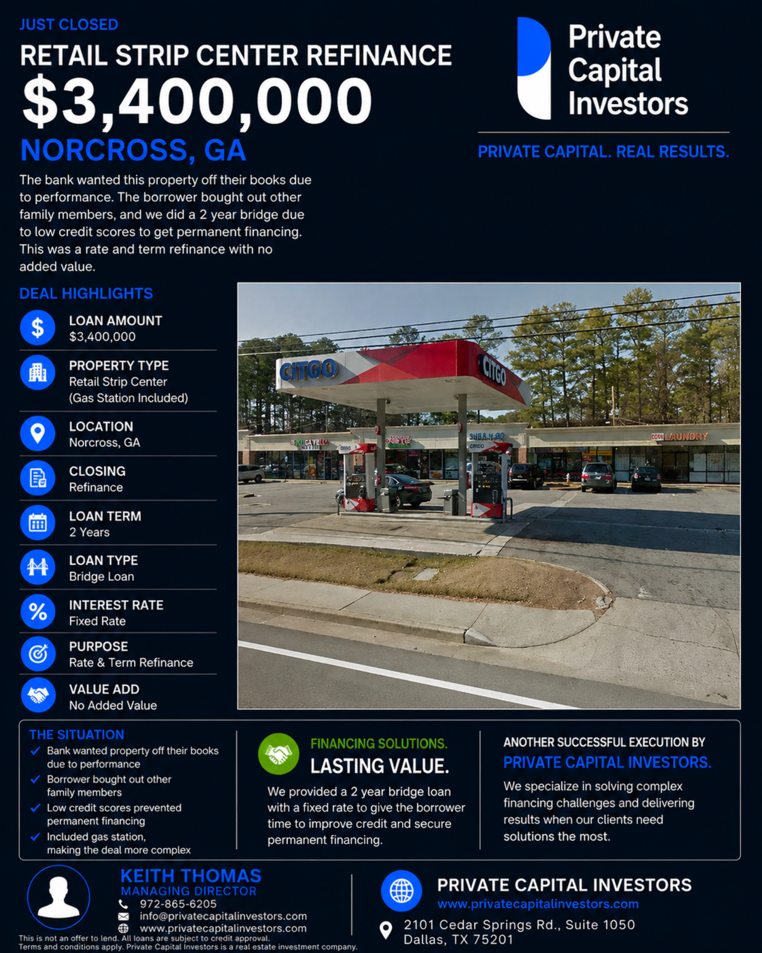 Closing - Retail Strip Center – Refinance